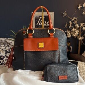 Dooney & Bourke Aubrey Satchel Midnight Blue with matching pouch